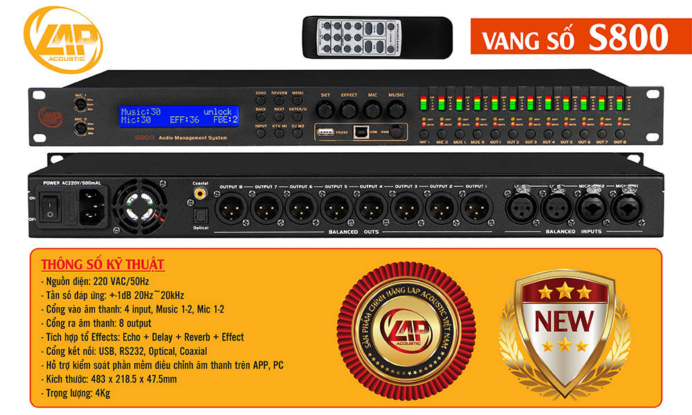 VANG SỐ LAP ACOUSTIC S800